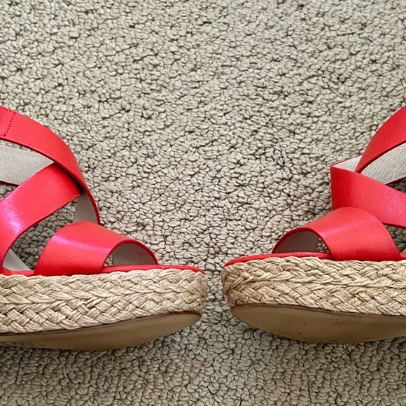 Gorgeous Giovanna Madarin Burnt Orange Michael Kors Sandals Wedges 7.5 - Picture 3 of 7